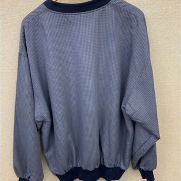 Jack Nicklaus Golf Windbreaker Navy Blue Check with V Neck & Long Sleeve. Size M - Picture 2 of 7